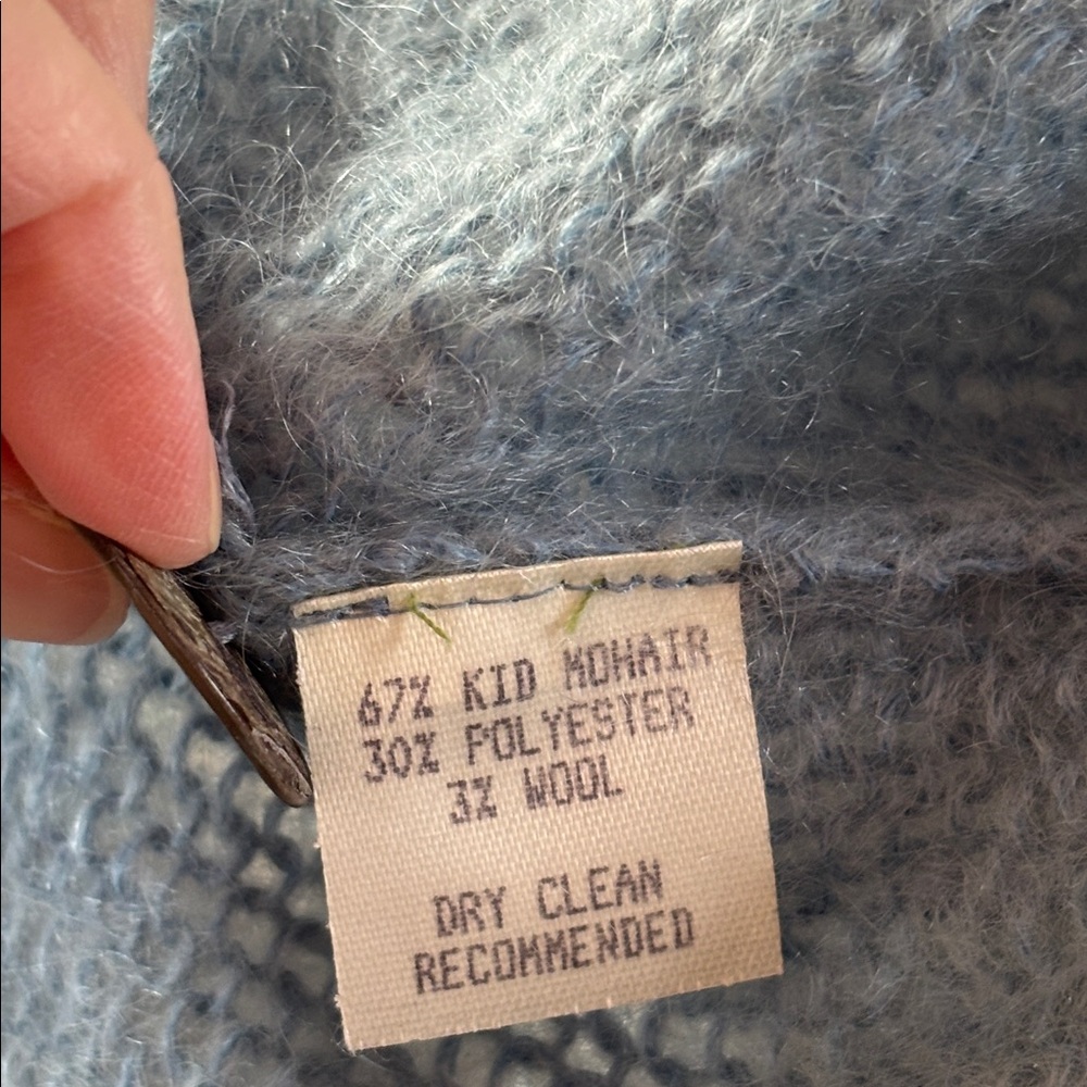 EUC Margaret O'Leary handknit mohair sweater *slate blue * sz 2 - Picture 8 of 8